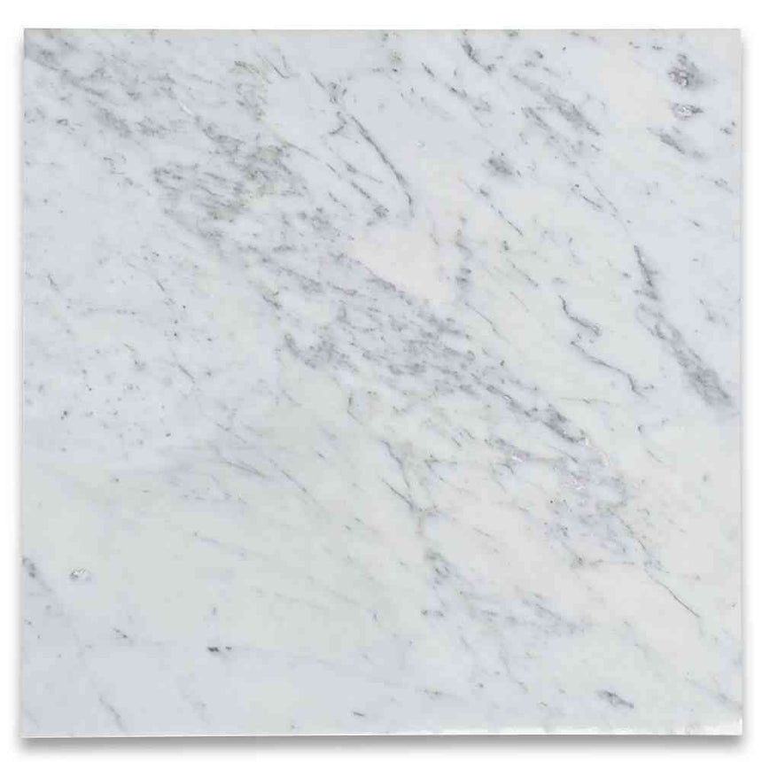 Marble Tiles - Bianco Carrara Polished Italian Marble Tiles 457x457mm - intmarble