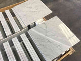 Marble Tiles - Bianco Carrara Polished Italian Marble Tiles 457x457mm - intmarble