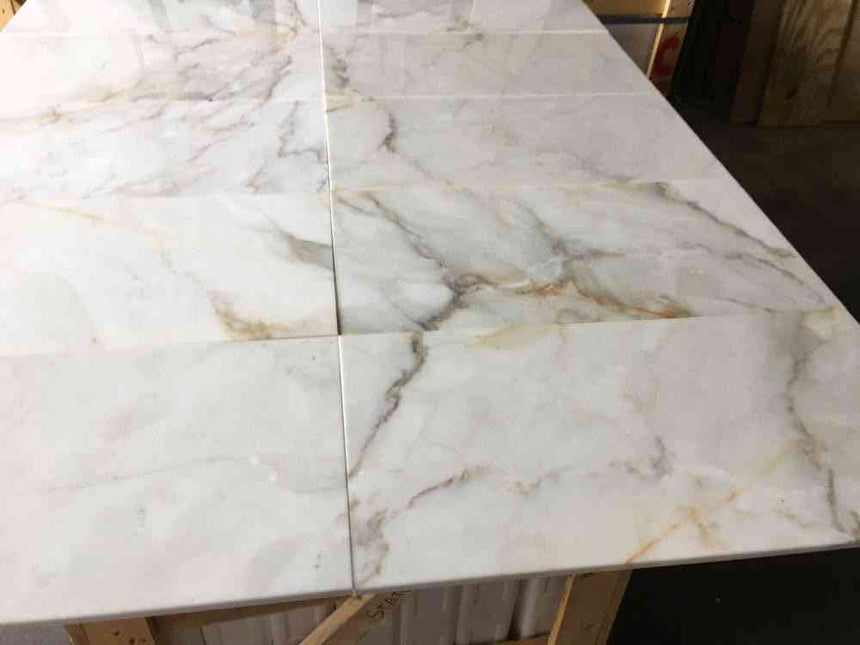 Marble Tiles - Calacatta Cremo Polished Marble Tiles 305x610mm - intmarble