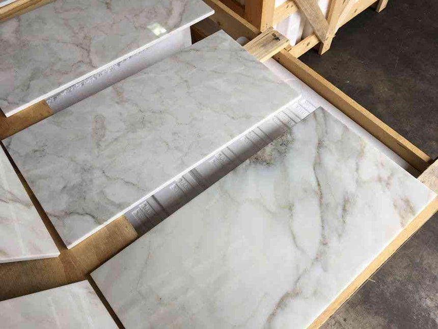 Marble Tiles - Calacatta Cremo Polished Marble Tiles 305x610mm - intmarble