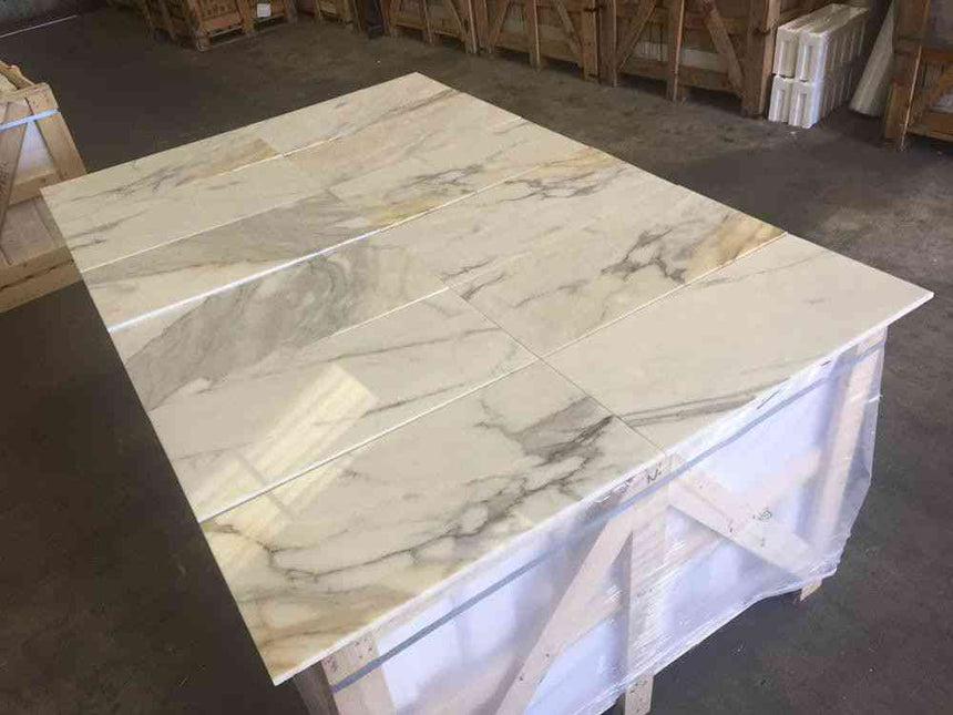 Marble Tiles - Calacatta Gold Polished Marble Tiles Floor Wall Cover 305x610mm - intmarble