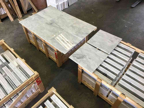 Marble Tiles - Bianco Statuario Polished Marble Tiles 457x457mm - intmarble