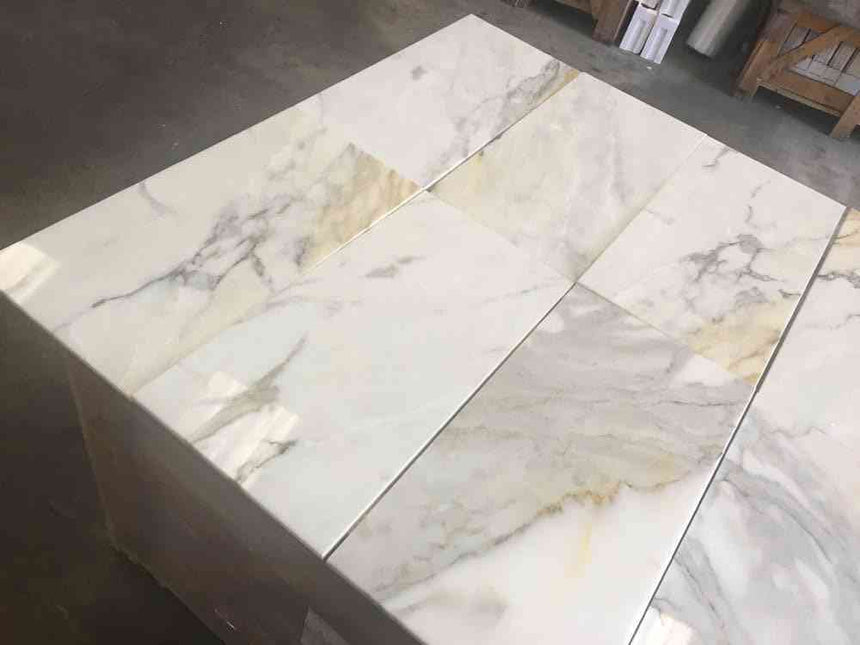 Marble Tiles - Calacatta Gold Polished Marble Tiles Floor Wall Cover 305x610mm - intmarble