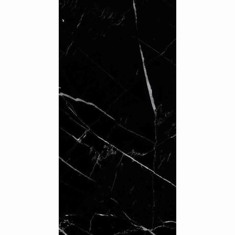 Marble Tiles - Black Carrara Polished Marble Tiles 305x610mm - intmarble