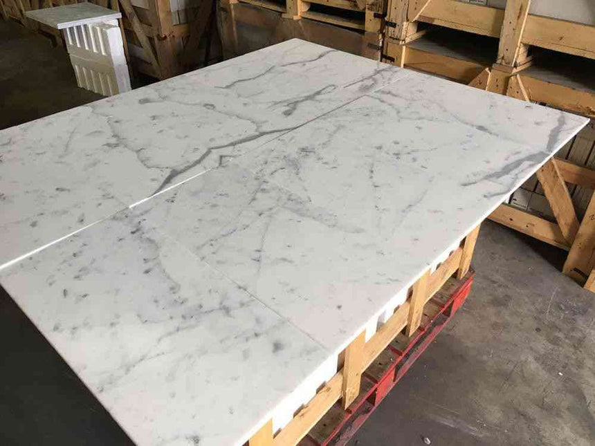 Marble Tiles - Statuario Venato Honed Marble Tiles 305x610x10mm - intmarble