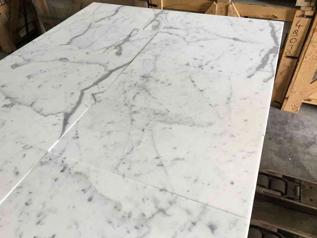 Marble Tiles - Statuario Venato Honed Marble Tiles 305x610x10mm - intmarble
