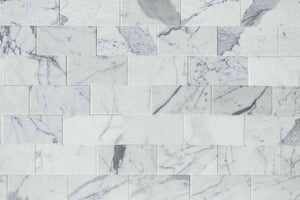 Marble Tiles - Calacatta Polished Italian Marble Tiles 150x305x10mm - intmarble
