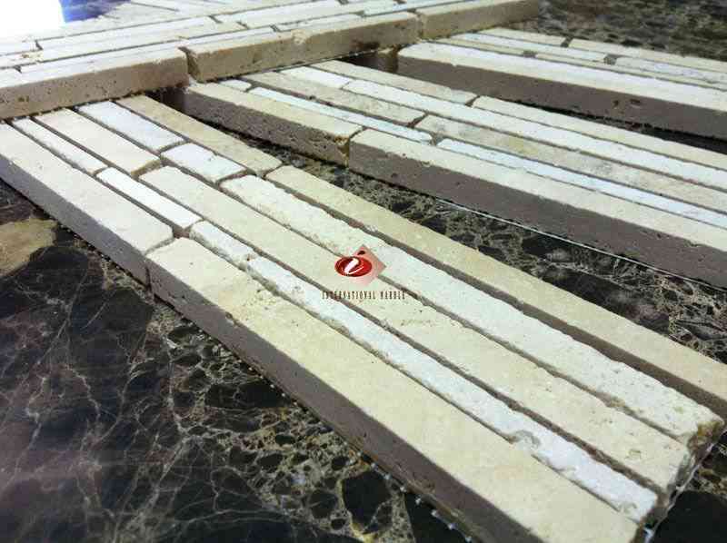 Marble Tiles - Travertine Border Honed 65x330mm - intmarble