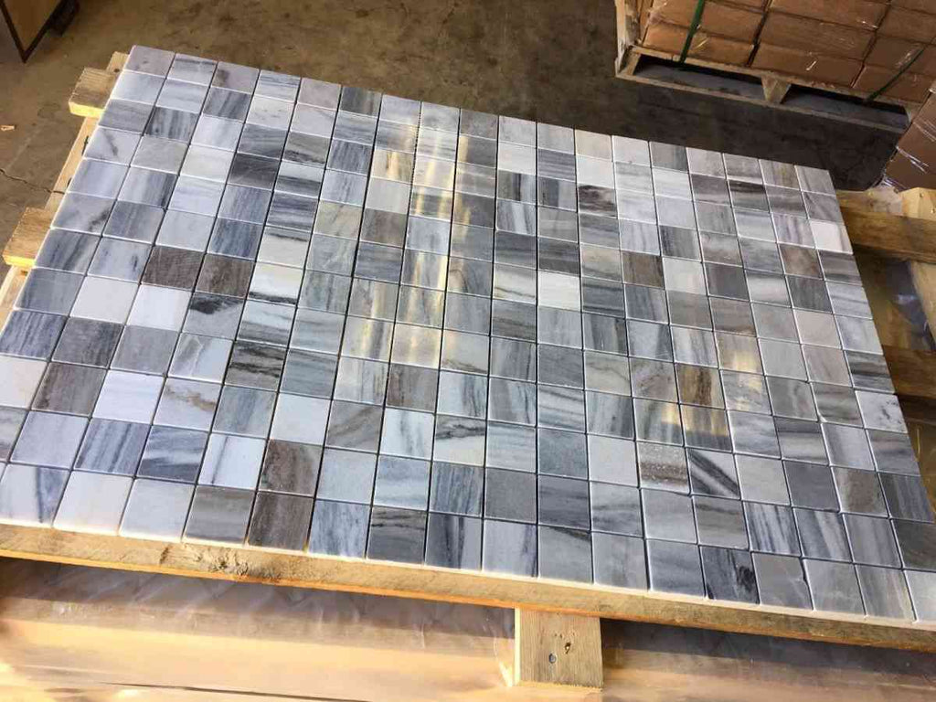 Marble Tiles - Skyfall Polished Marble Mosaic Tiles 48x48x10mm - intmarble