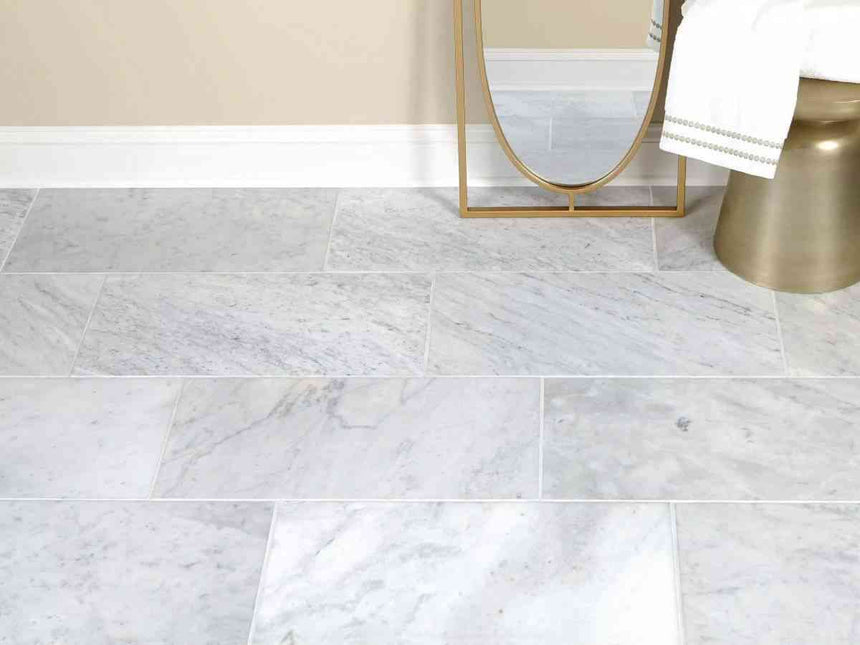 Bianco Carrara T Honed Marble Tile