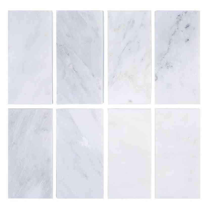 Marble Tiles - Carrara T Honed Subway Marble Tiles 70x140x10mm - intmarble