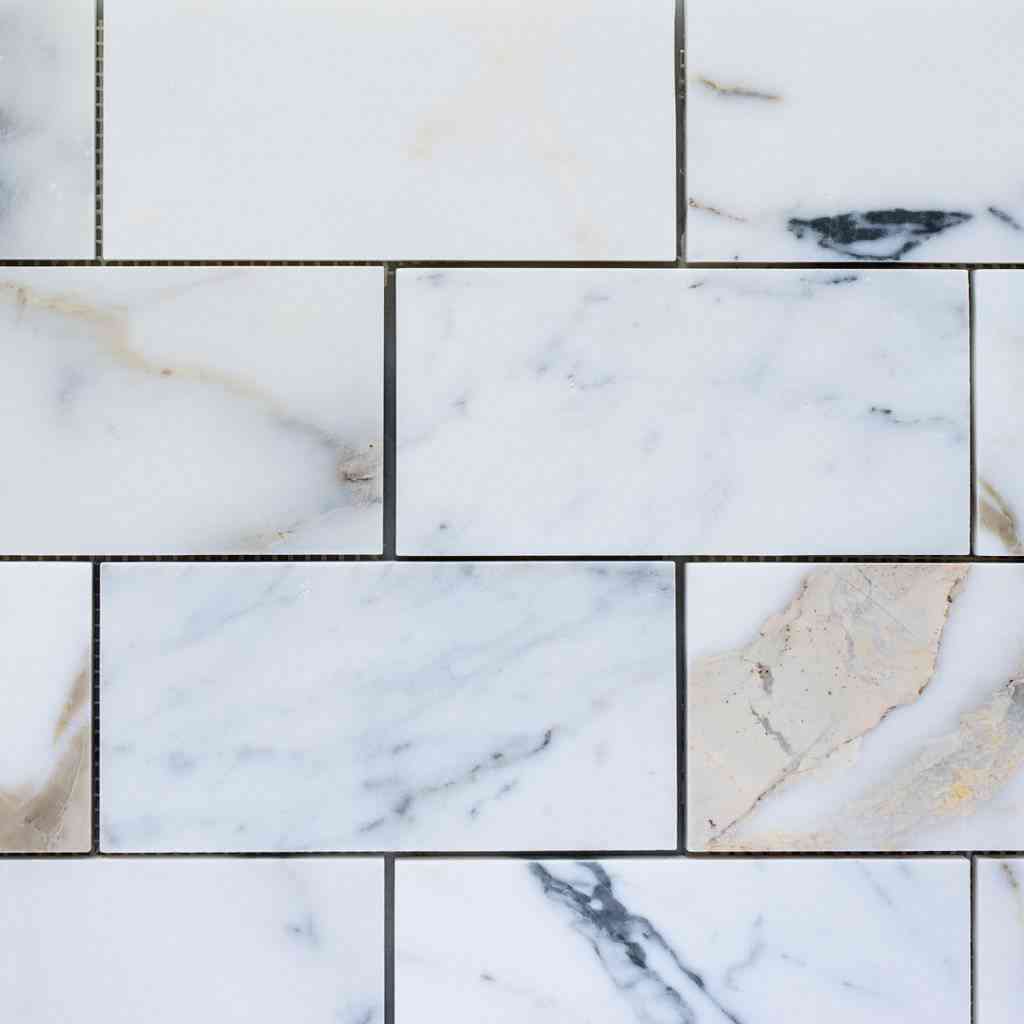 Marble Tiles - Calacatta Gold Subway Marble Mosaic Tiles 100x300x10mm - intmarble