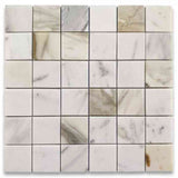 Marble Tiles - Calacatta Gold Marble Mosaic Tiles 50x50x10mm - intmarble