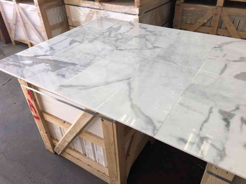 Marble Tiles - Statuario Bella Marble Polished Tile 305x610x10mm - intmarble