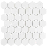 Marble Tiles - Bianco Thassos Polished Hexagon Marble Mosaic Tiles - intmarble