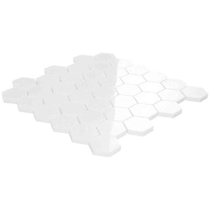 Marble Tiles - Bianco Thassos Polished Hexagon Marble Mosaic Tiles - intmarble