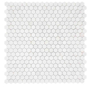 Marble Tiles - Bianco Thassos Polished Hexagon Marble Mosaic Tiles - intmarble