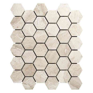 Marble Tiles - Royal Honed Hexagon Marble Mosaic Tiles 48x48x10mm - intmarble