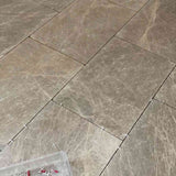 Marble Tiles - Emperador Cottage Tumbled Marble Tiles 406x610x12mm - intmarble