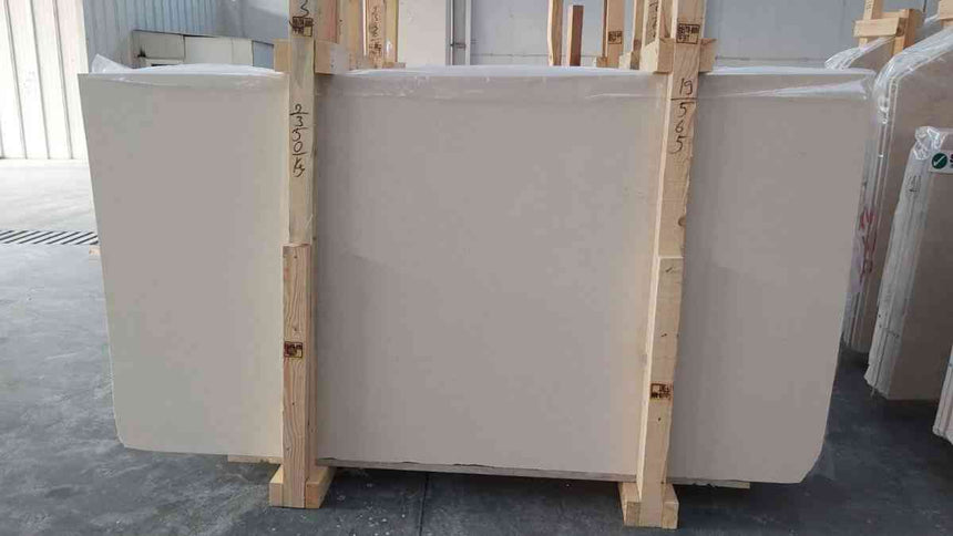 Marble Tiles - Snow White Limestone Slab - intmarble