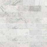 Marble Tiles - Carrara White Italian Polished Marble Subway Tiles, 70x140x10mm - intmarble