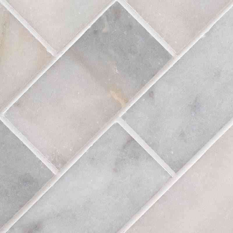 Marble Tiles - Carrara T Polished Subway Marble Tiles 70x140x10mm - intmarble