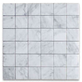 Marble Tiles - Carrara Square Marble Mosaic Tile 50X50MM - intmarble