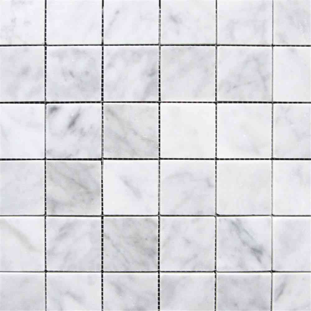 Marble Tiles - Carrara Square Marble Mosaic Tile 50X50MM - intmarble