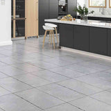 Marble Tiles - Bardiglio Distressed Cottage Stone Marble Tile 406x610x12mm - intmarble