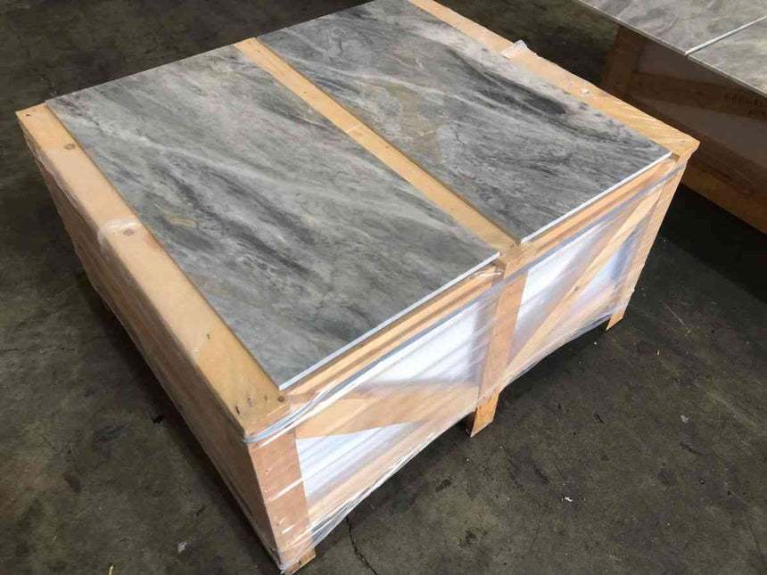 Marble Tiles - Bardiglio Polished Italian Marble Tiles 450x900x10mm - intmarble