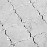 Marble Tiles - Carrara Polished Arabesque Marble Mosaic Tiles Floor Wall Decor - intmarble