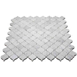 Marble Tiles - Carrara Polished Arabesque Marble Mosaic Tiles Floor Wall Decor - intmarble