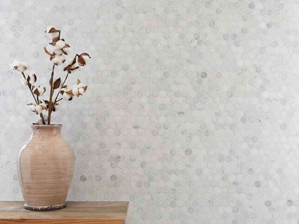 Marble Tiles - White Carrara Hexagon Marble Mosaic Tiles 26x26 - intmarble