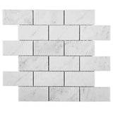 Marble Tiles - White Carrara Polished Subway Marble Mosaic Tiles 50x100x10mm - intmarble