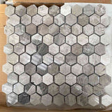 Marble Tiles - Wood Marble Polished Mini Hexagon Marble Mosaic Tiles 26x26 - intmarble