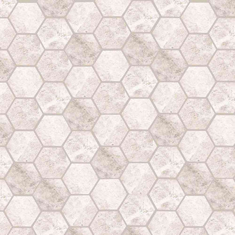 Marble Tiles - Tundra Hexagon Marble Mosaic Tiles 48x48mm - intmarble