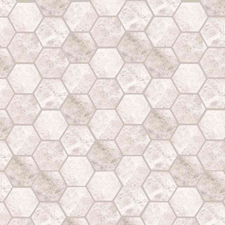 Marble Tiles - Tundra Hexagon Marble Mosaic Tiles 48x48mm - intmarble