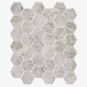 Marble Tiles - Tundra Hexagon Marble Mosaic Tiles 48x48mm - intmarble