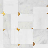 Marble Tiles - Carrara, Bianco Sivec, Brass Multi Marble Waterjet Decos - intmarble
