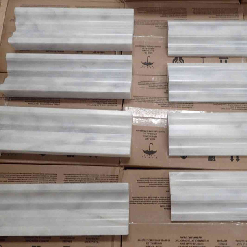 Marble Tiles - Carrara Polished art Deco Marble Moldings - intmarble