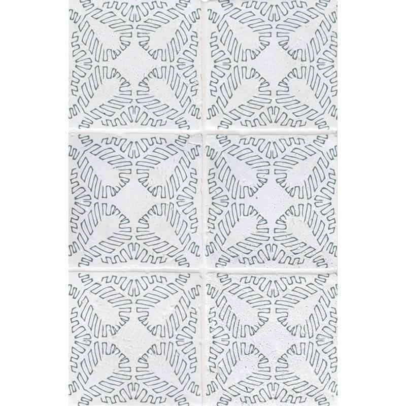 Marble Tiles - Terracotta Tiles Hand Made Glazed Terracotta Tile Pattern Bavi 4 Design 150x150mm - intmarble