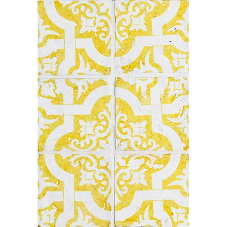 Marble Tiles - Terracotta Tiles Hand Made Glazed Terracotta Tile Pattern Bavi 1 Antigua Design 150x150mm - intmarble