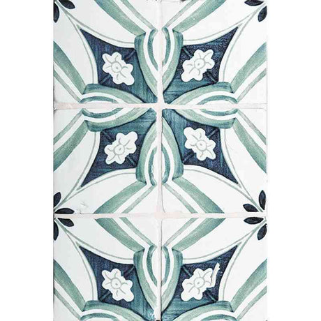 Marble Tiles - Terracotta Tiles Hand Made Glazed Terracotta Tile Pattern Bavi 3 Antigua Design 150x150mm - intmarble