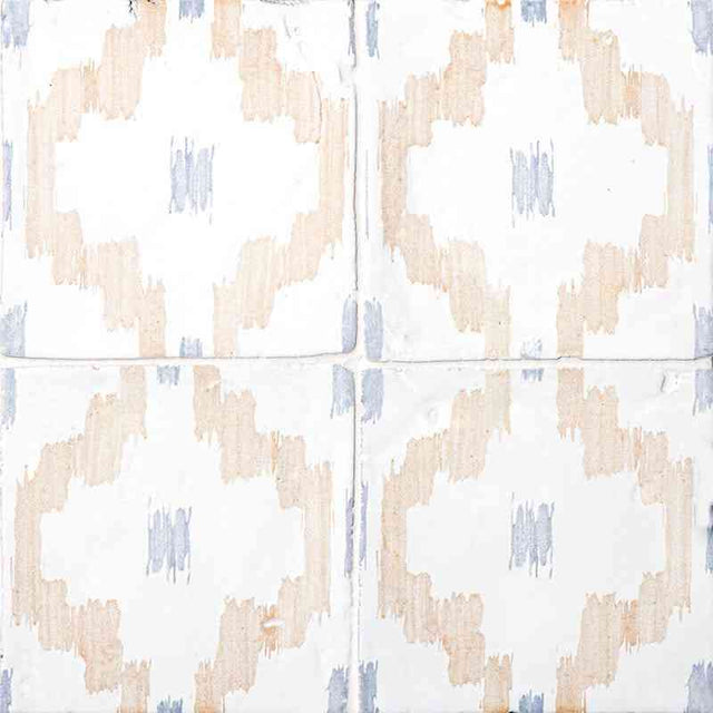 Marble Tiles - Hand Made Vintage Linen Glossy Ikat Terracotta Floor Wall Decor Tiles 150x150mm D1 - intmarble