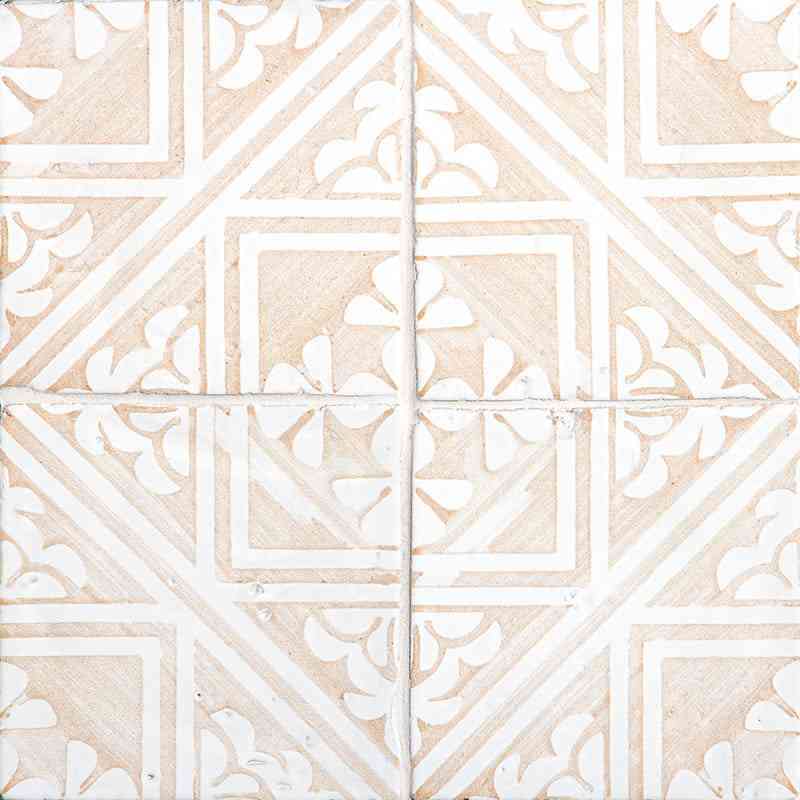 Marble Tiles - Hand Made Vintage Linen Glossy Ikat Terracotta Floor Wall Decor Tiles 150x150mm D3 - intmarble