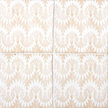 Marble Tiles - Hand Made Vintage Linen Glossy Ikat Terracotta Floor Wall Decor Tiles 150x150mm D2 - intmarble