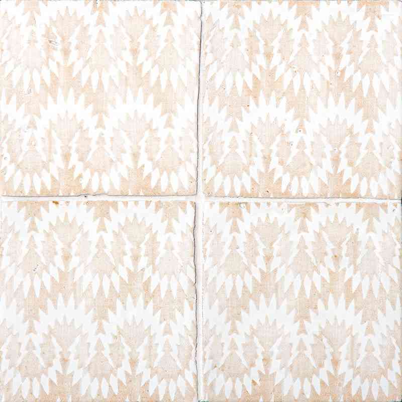 Marble Tiles - Hand Made Vintage Linen Glossy Ikat Terracotta Floor Wall Decor Tiles 150x150mm D2 - intmarble