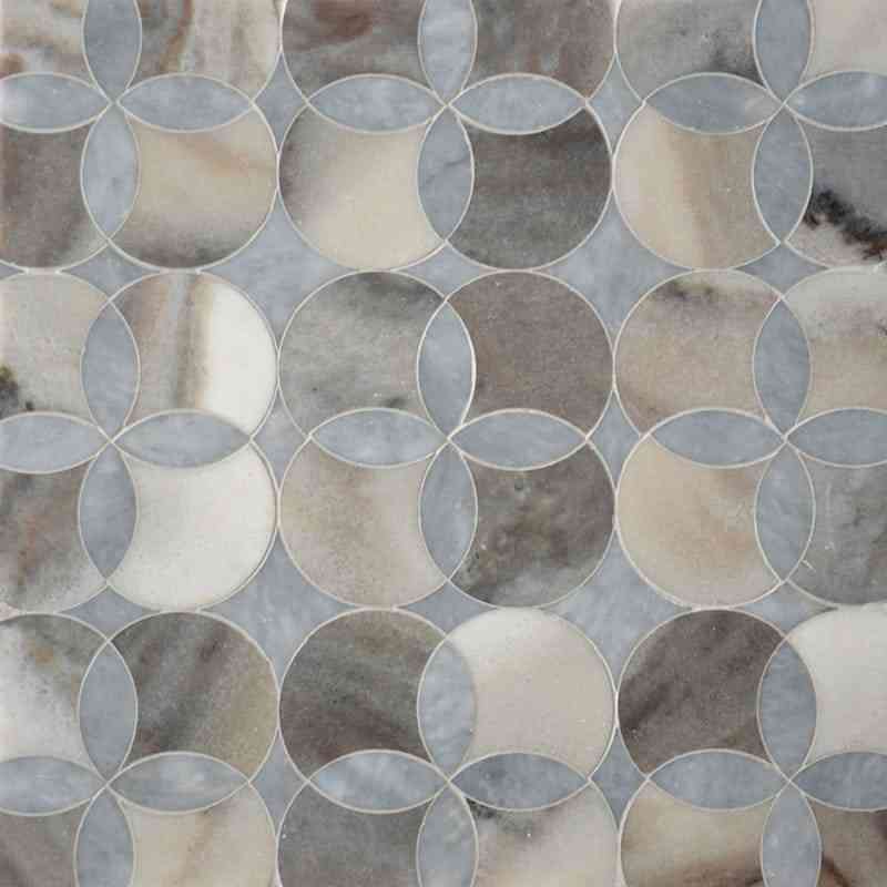 Marble Tiles - Moon Clips Bardiglio, Palisandro, Marble Pattern Decor Mosaics - intmarble