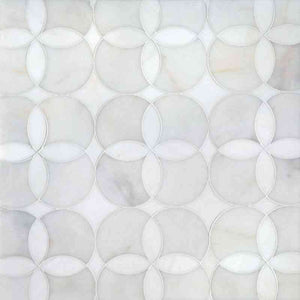 Marble Tiles - Moon Clips Carrara, Bianco Sivec, Marble Pattern Decor Mosaics - intmarble