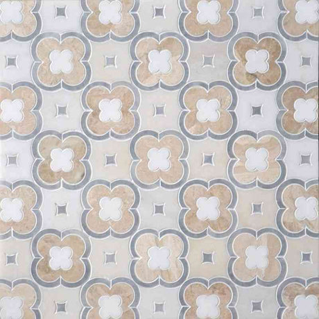 Marble Tiles - Daisy Decor Marble Mosaic Sivec, Carrara, Royal, Bardiglio Marble Pattern - intmarble